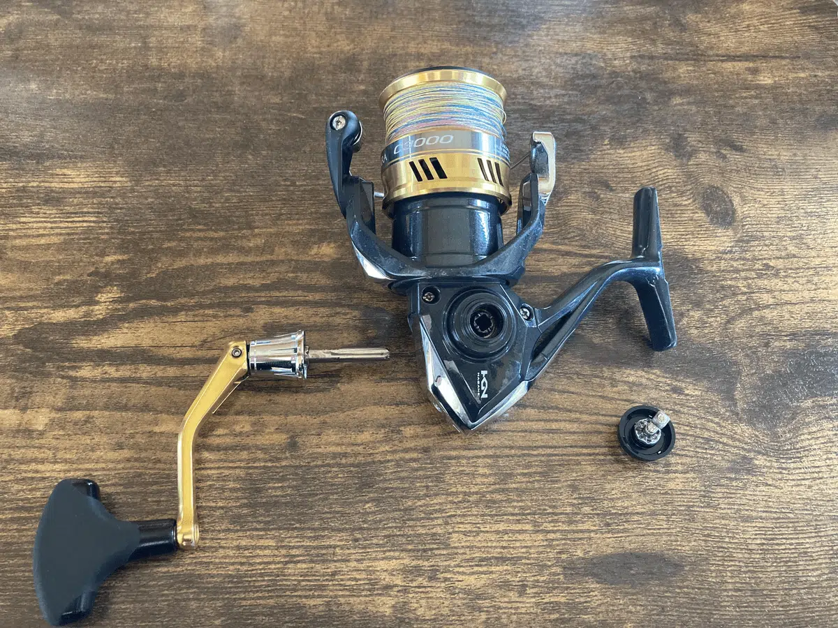 ゴメクサスの共回り式ハンドルはリールへのカスタム方法