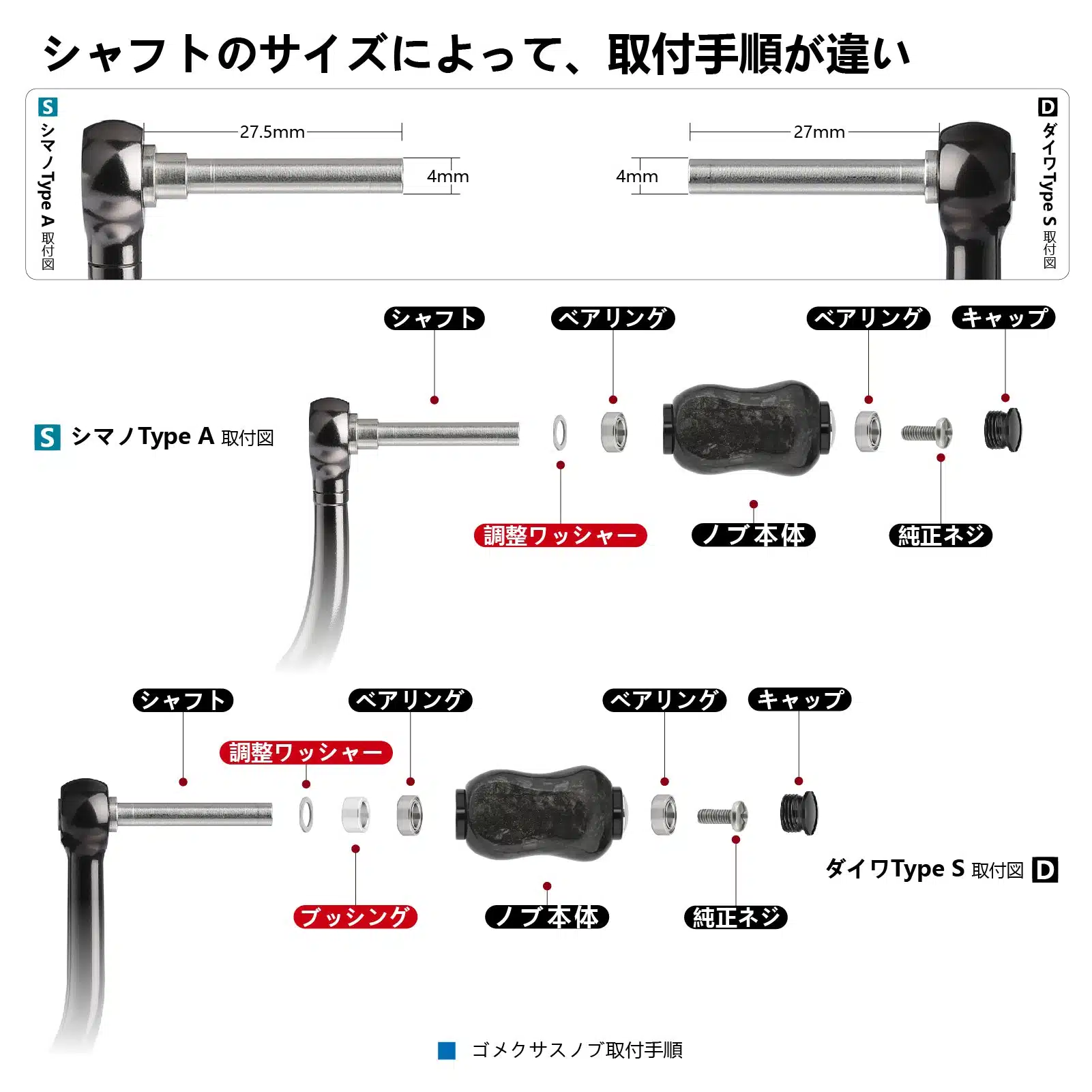 F22 ハンドルノブ TypeA/TypeS 鍛造カーボン 22mm 新カラー追加! 4 20240422 150001