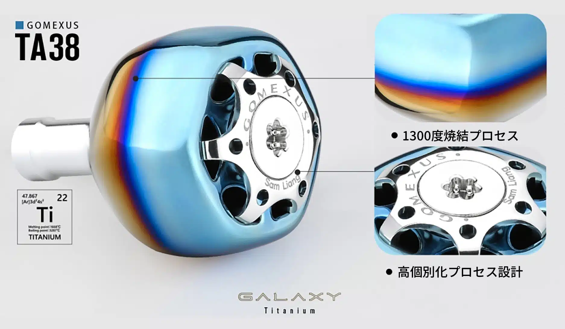 CJ-TA38S 超々ジュラルミン製ハンドル チタン製ノブ付き 70mm 3 20241209 160555