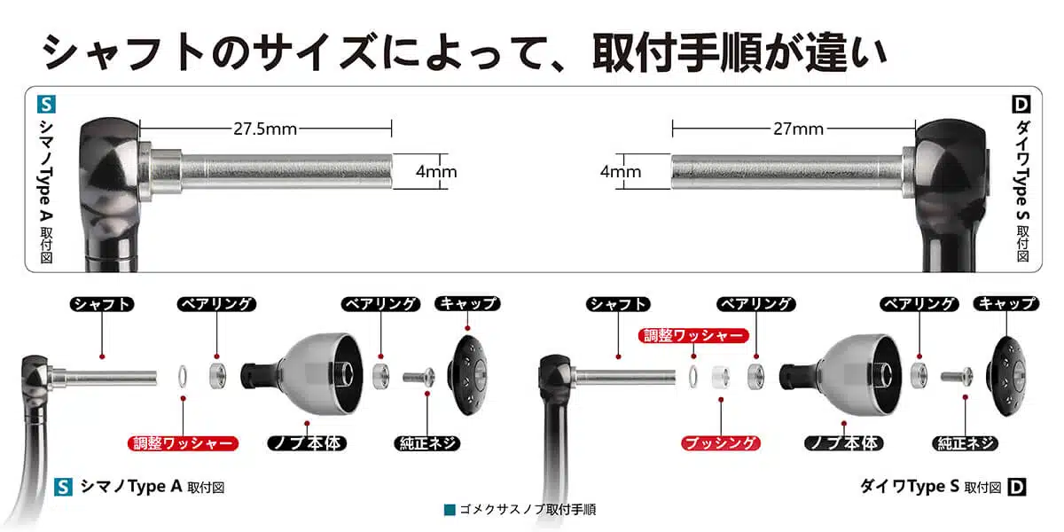 A30 ハンドルノブ Type A/Type S アルミ製 30mm 9 ゴメクサス アルミ製A30