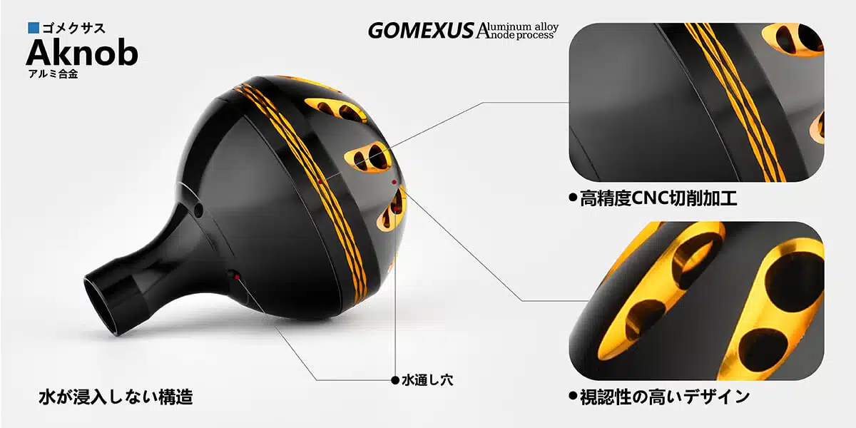 Aknob ハンドルノブ TypeA/TypeS アルミ製 35 38 41mm 2 ゴメクサス ハンドルノブ Aknob