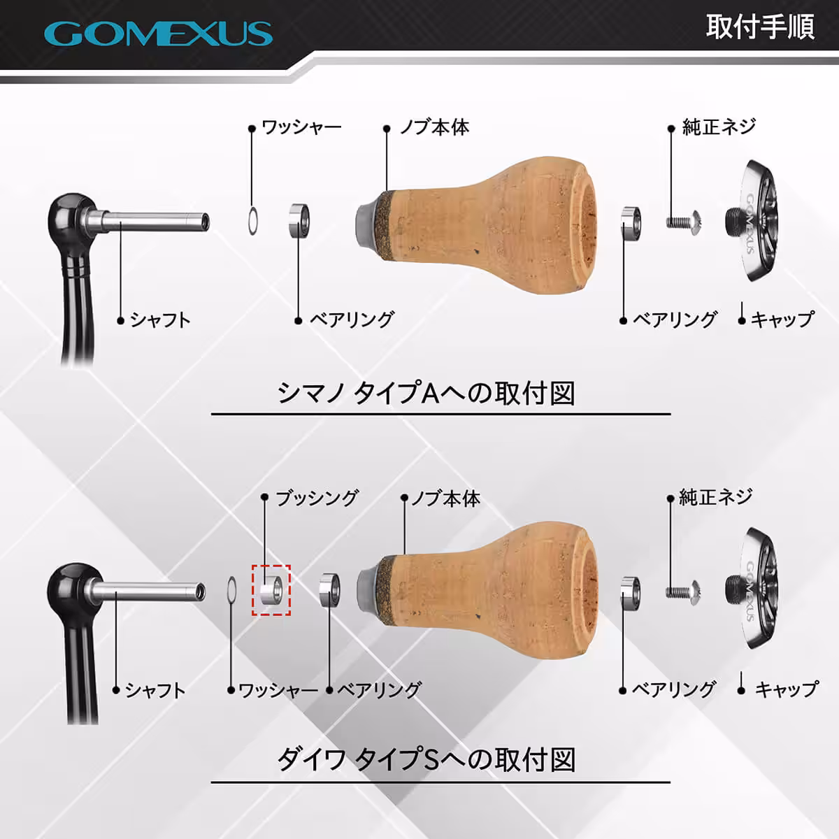 ゴメクサス　コルク　タッチノブ