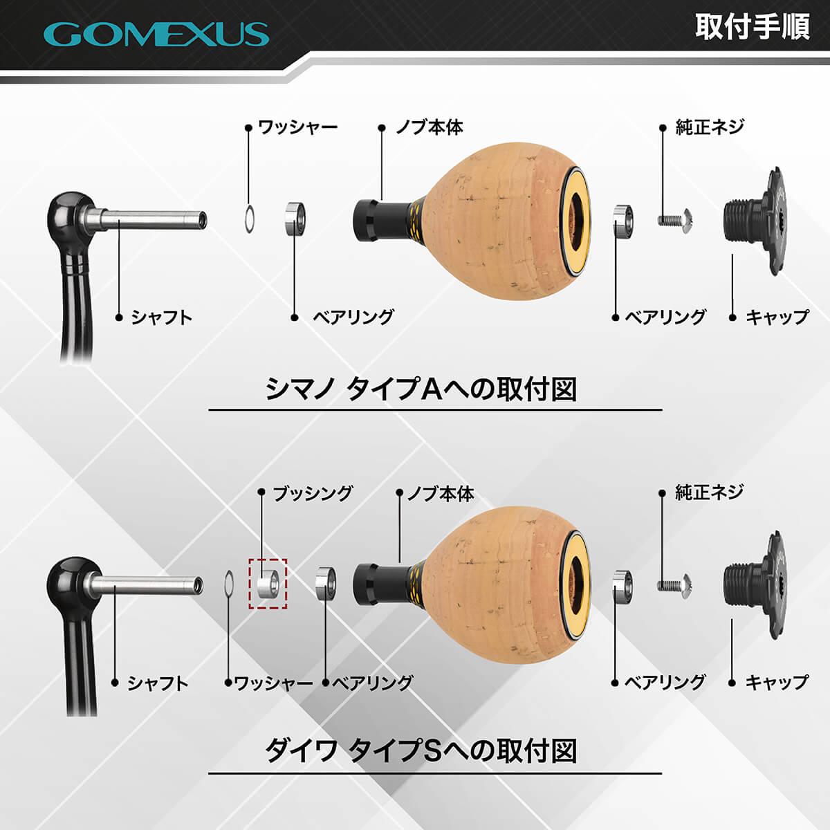 ゴメクサス　コルク　ノブ