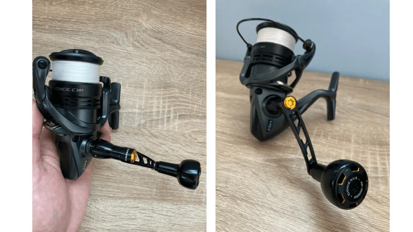 ゴメクサス　カスタムパーツ　シングルハンドル＆リールスタンド