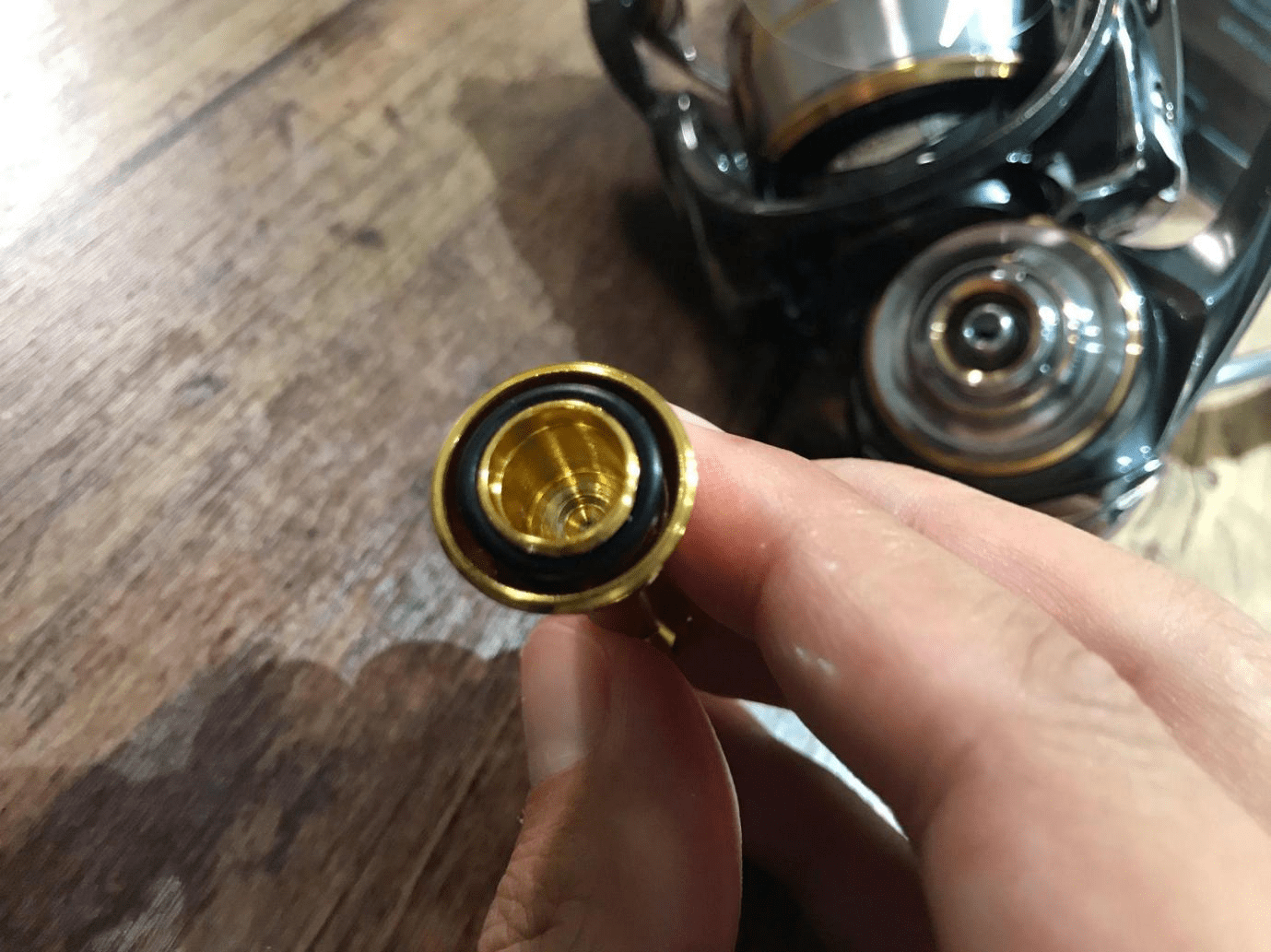 リールスタンドにパッキン付属