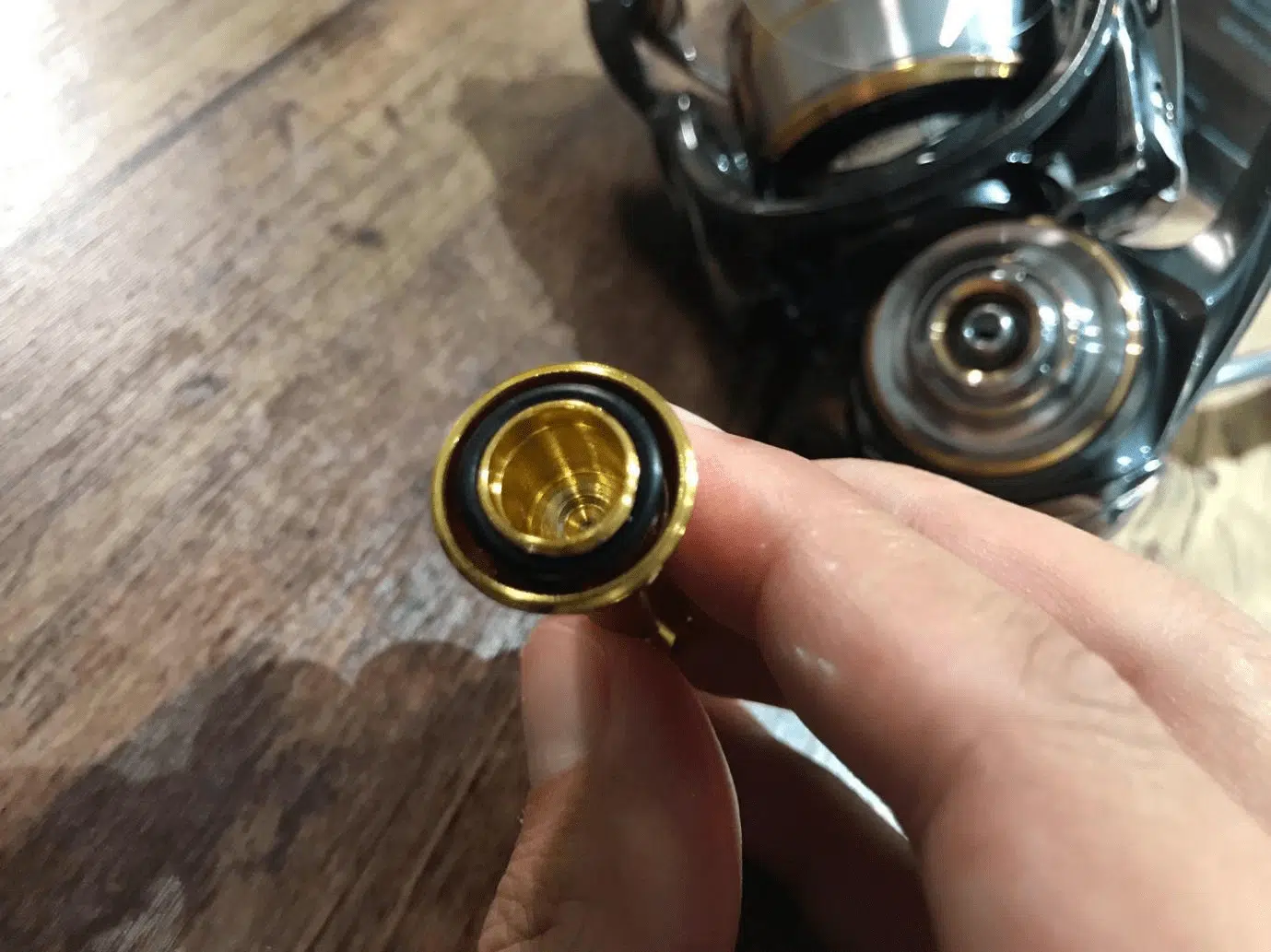 リールスタンドにパッキン付属