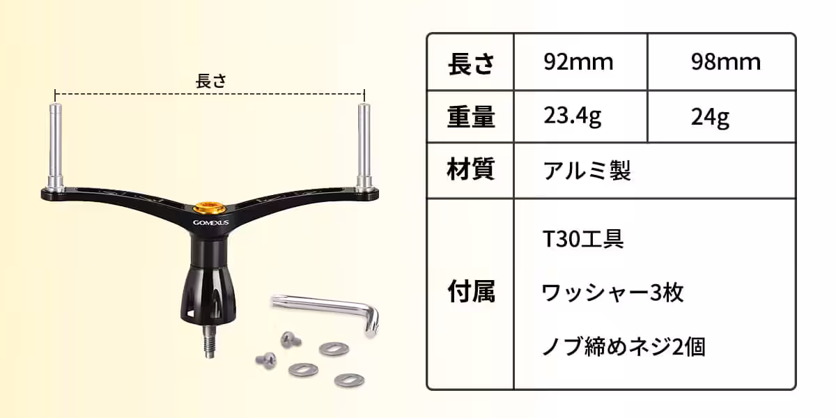 CY 超々ジュラルミン製 ハンドル単品 110mm 1 ゴメクサス ハンドル MDY