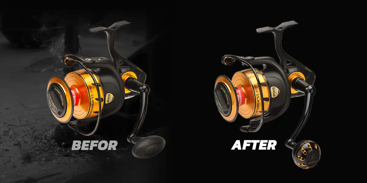 LPB パワーハンドル ペン SpinfisherIV/Slammer用 一体型 65 75 92mm 3 Penn Spinfisher ハンドル” src=