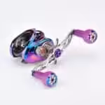 CH-A27-SP　紫外線で色が変わる　超々ジュラルミン製ハンドル　TPE製ノブ　120mm　船釣り パワーゲーム釣り - 画像 (2)