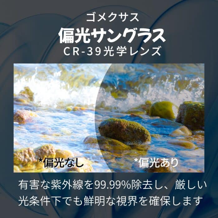 【新色登場・夏釣りにおすすめ】J15　偏光フィッシングサングラス　CR-39光学レンズ　反射防止  撥水効果  曇り止め  専用ケース付き - 画像 (8)