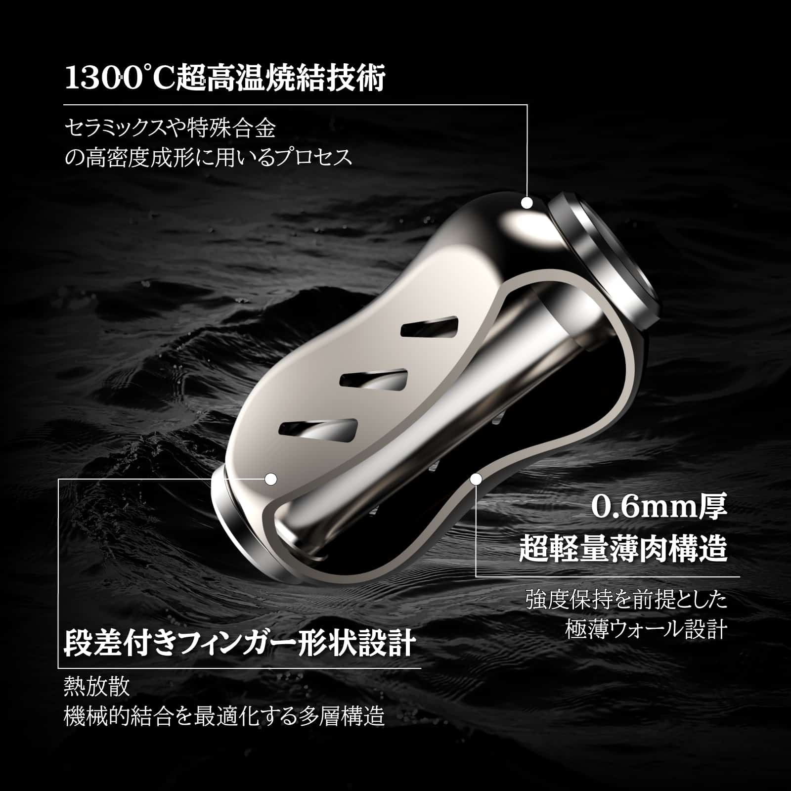 ハンドルノブ チタン製　汎用