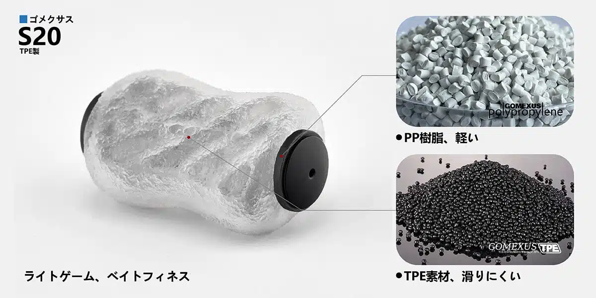 S20 ハンドルノブ TypeA/TypeS TPE製 20mm 2 ゴメクサス S20