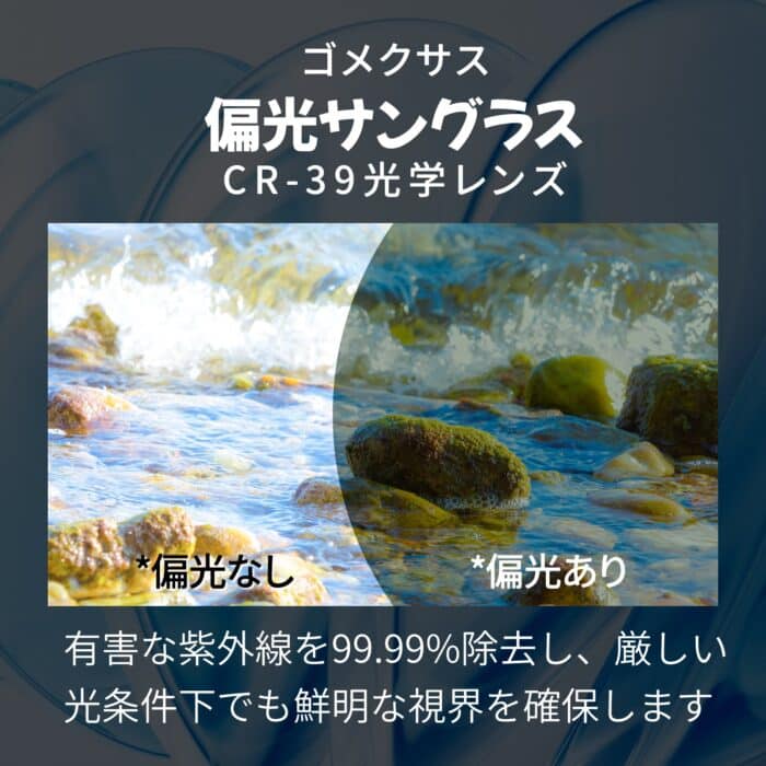 【新色登場・夏釣りにおすすめ】J15　偏光フィッシングサングラス　CR-39光学レンズ　反射防止  撥水効果  曇り止め  専用ケース付き - 画像 (11)