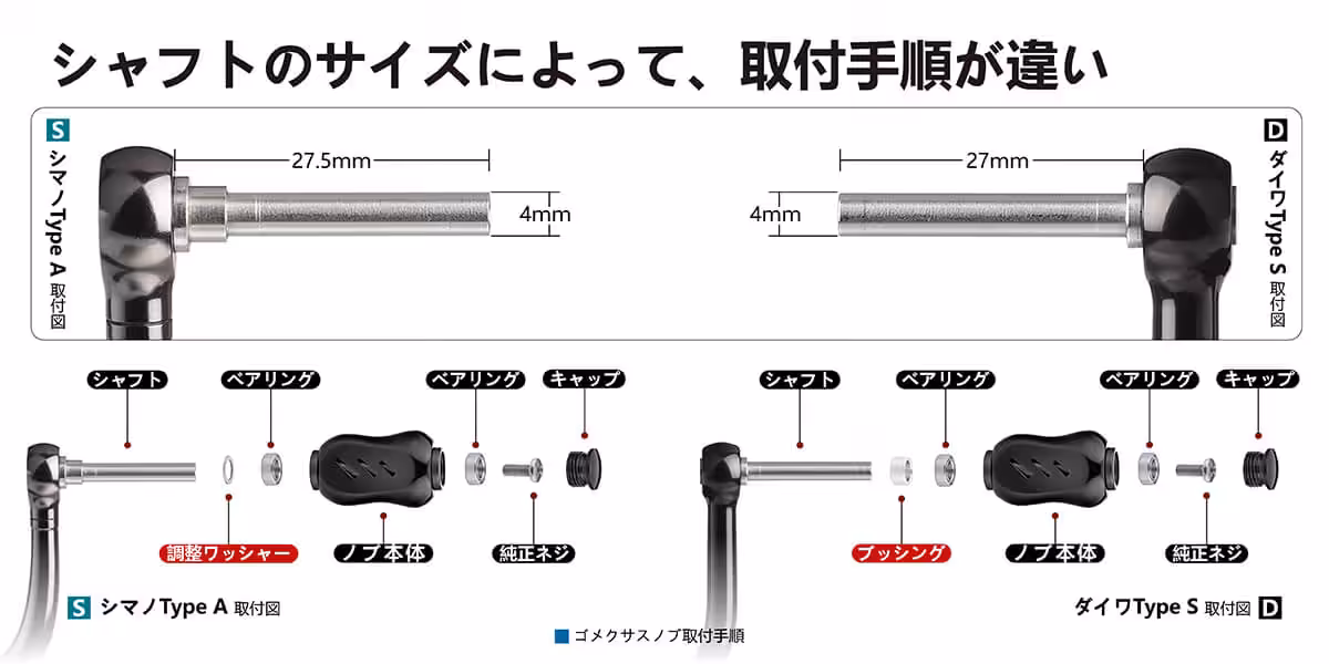 ゴメクサス　T22ノブ チタン製