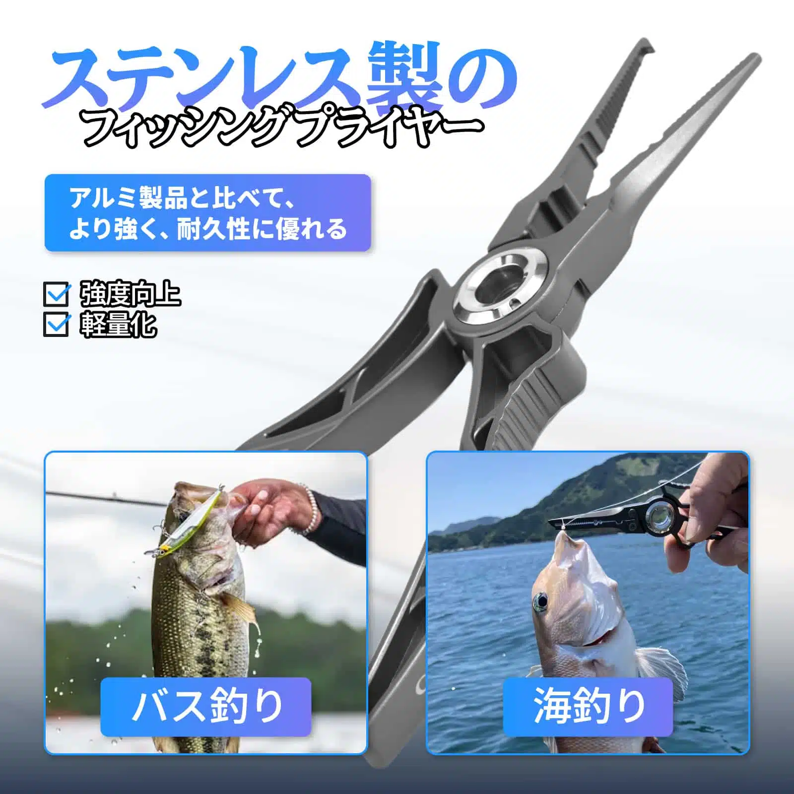 EXOSKELETON7 SUSステンレス製プライヤー ラインカッター リングオープナー搭載 5 强度轻量场景图