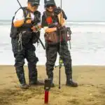 サーフスタンド　サーフ釣り　自撮り