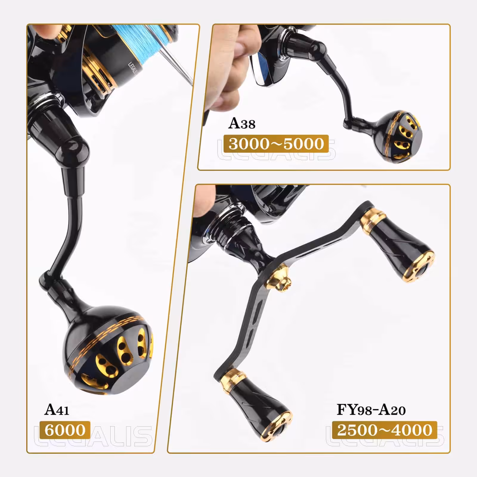 【23レガリス専用カスタム】FY-A20/R2 PRO/D210/A38/A41 1000-6000番対応 イカ アジング エギング 8 23レガリスカスタム 改装 ハンドル交換