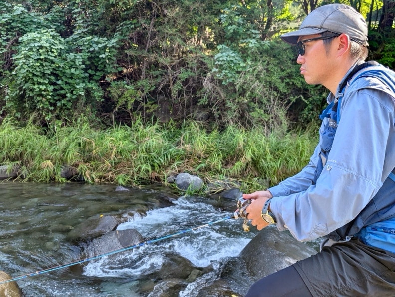 ウッドノブ　渓流釣り　タックル