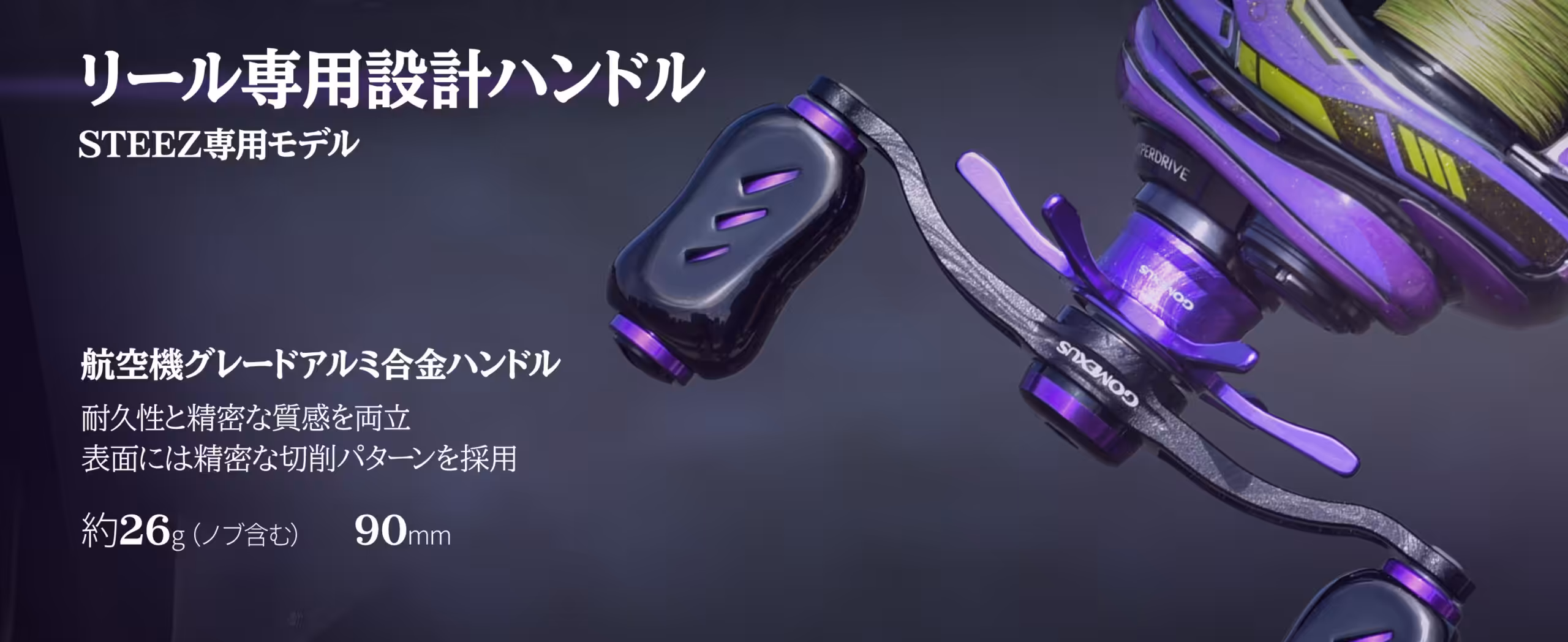 Gomexus リール プロテクションフィルム 適合のSTEEZ専用アルミ合金ハンドル